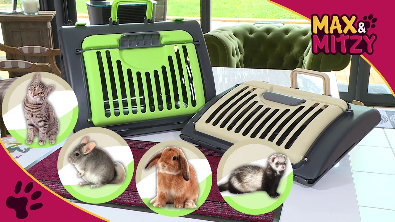 Cage de transport pliable MAX&MITZY pour chats, chiens, NAC...