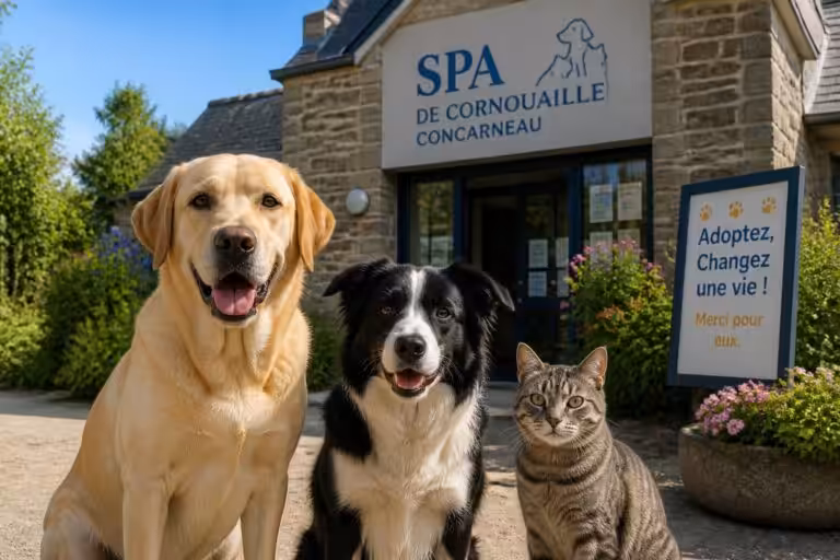découvrez à la spa de cornouaille à concarneau deux adorables chiens et un chat prêts à devenir vos compagnons fidèles. adoptez un ami pour la vie et offrez-leur un foyer rempli d'amour.